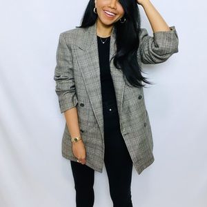 Giorgio Armani | Brown Checkered Oversized Double Breast Dad Blazer